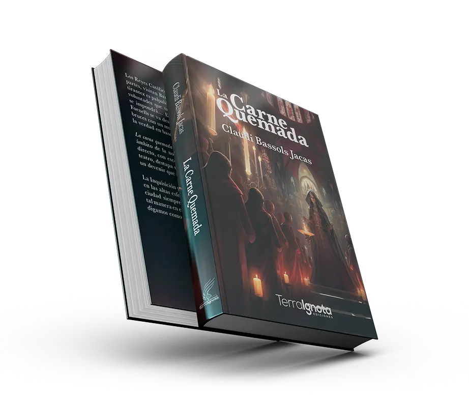 Portada y contraportada del libro La carne quemada en bookcovertrailer.es