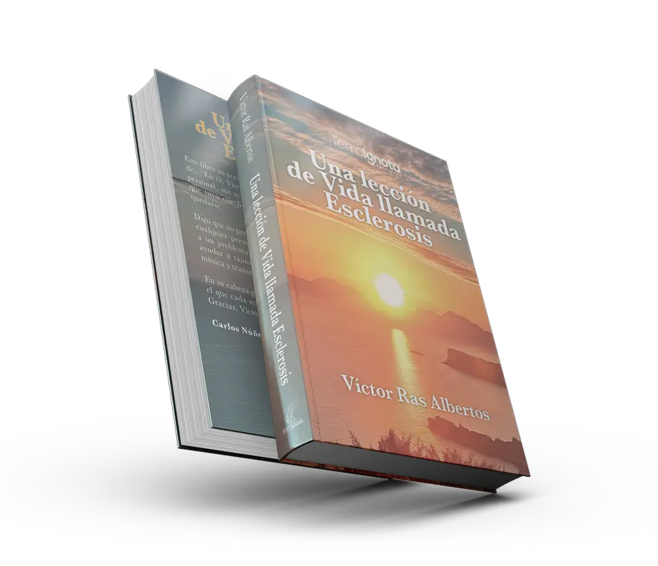 Portada y contraportada del libro Una lección de vida llamada Esclerosis en bookcovertrailer.es